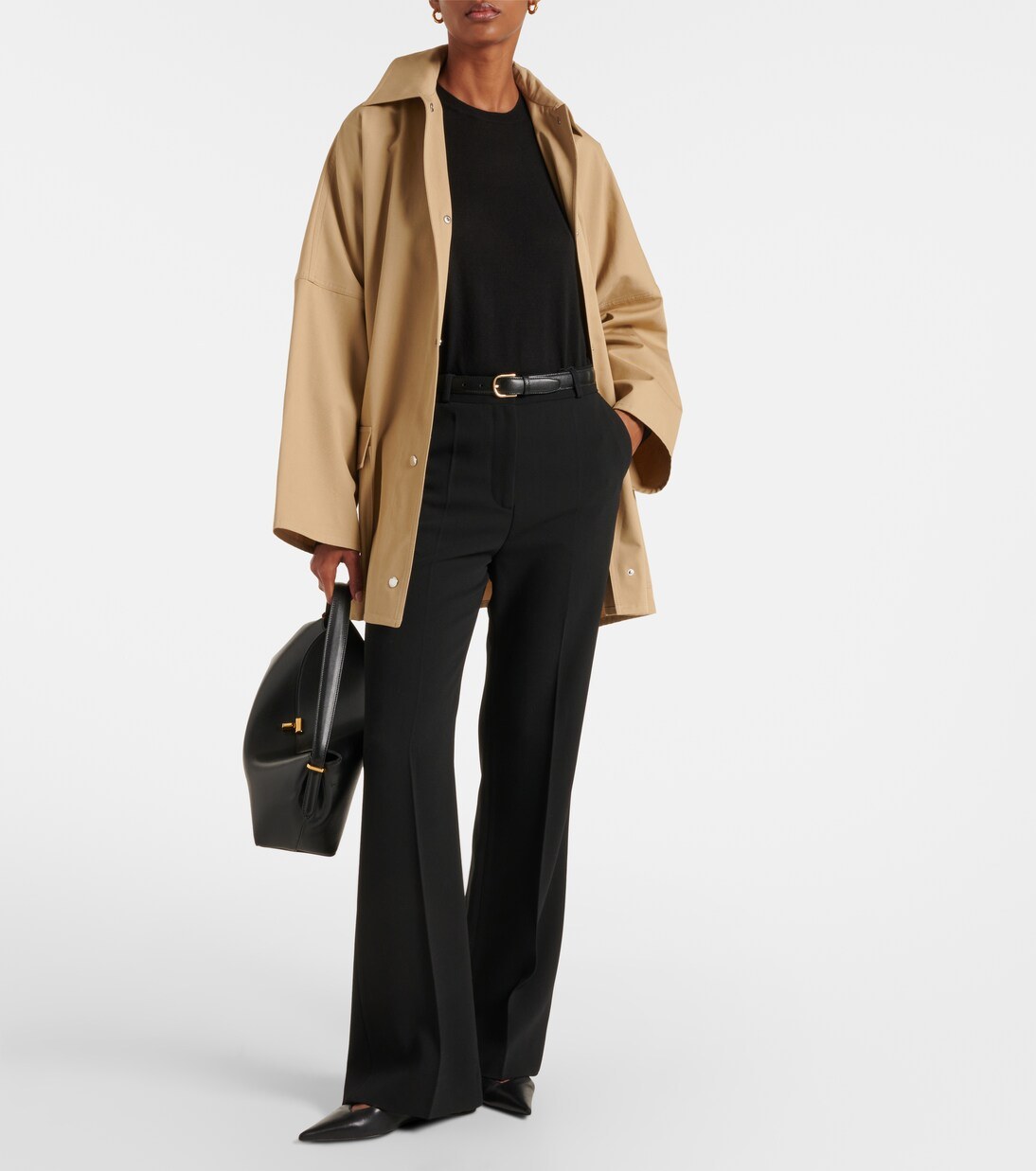 Relaxed tailored layers in cream and black